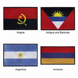 Alibaba proveedor de China al por mayor parches bordados Bandera de parche de Angola
