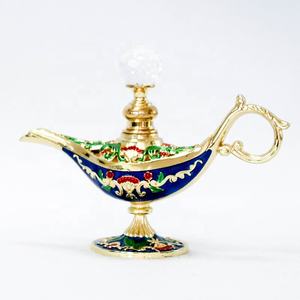 Offre Spéciale arabe 4ml en métal Aladdin lampe de bouteille de parfum Attar verre huile essentielle bouteille rechargeable #58815 - Product Image 5