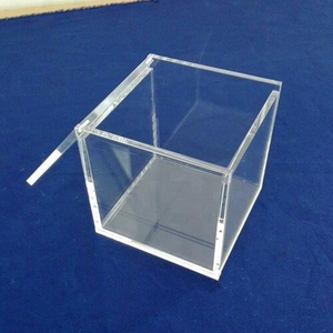 Petite boîte cadeau carrée personnalisée en acrylique transparent Boîtes de rangement en plexiglas avec couvercle retourné pour boutique boutique - Product Image 3