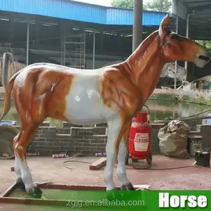 Animatronic fibra de vidrio plástico simulación caballo dinosaurio Artificial Animal caminar material de acero para la venta