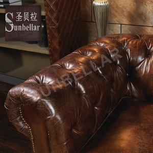 <span class=keywords><strong>Sofa</strong></span> 100% kulit asli, set <span class=keywords><strong>sofa</strong></span> kulit asli, warna coklat, tekanan, ruang tamu, 123, lengan gulung chesterfield - Product Image 3