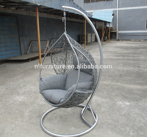 Chaise suspendue en rotin pour <span class=keywords><strong>jardin</strong></span> extérieur, patio, chaise suspendue en rotin avec support - Product Image 4