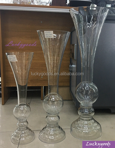 LHP034 Vasi Centrotavola Eleganti per Matrimoni, <span class=keywords><strong>Vaso</strong></span> Alto in Vetro Trasparente per Soggiorno - Product Image 6