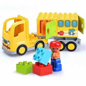Shantouおもちゃ忙しい都市シリーズ大きなビルディングブロック教育子供のおもちゃLegoingDuploギフトと互換性があります