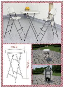 80 ס "מ סיטונאי עגול פלסטיק קוקטיילים שולחן בר קפה מתקפל עם רגליים גבוהות לחתונה - Product Image 4