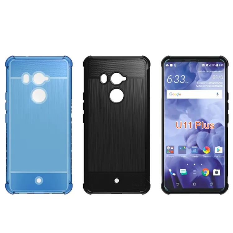 Accesorios del teléfono celular de la fábrica nuevo diseño suave TPU Gel caso para HTC U11 más U11 + contraportada