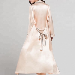 여자 부드러운 실크 새틴 섹시 쉬어 잠옷 잠옷 목욕 가운 - Product Image 4