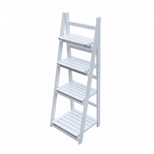 Étagère à fleurs à 4 niveaux en bois pour l'extérieur, jardin, maison, balcon, étagère d'affichage en forme d'échelle - Product Image 2