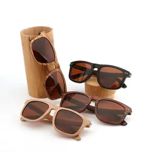 Handmade skate madeira óculos polarizada laser personalizado gravado bambu madeira óculos camada