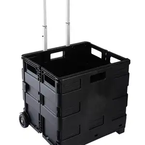 Populaire Quick Open Tweewielige Inklapbare Plastic Opvouwbare Bagage Voor Volwassen Winkelen En Zware Handling Vervoer