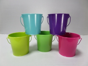 Brillante color pequeño Tin Metal galvanizado jardinera maceta cubo flor - Product Image 2
