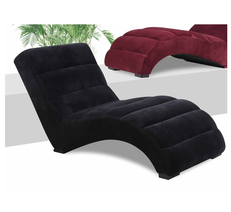 Черная мягкая фланелевая современная простая и Изогнутая конструкция красивая легкая губка для гостиной шезлонг