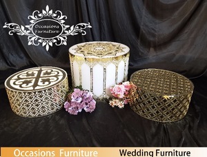 Riser per Table Top Centrotavola Acrilico Rotondi del <span class=keywords><strong>Cerchio</strong></span> D'oro e Bianco Fatto da Occasioni Mobili per la Decorazione di Nozze - Product Image 6
