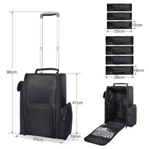 Extra Large Nylon Beauty Trolley Makeup Suitcase Cosmetic Rolling Case Hairdressing Organiser - Product Image 4