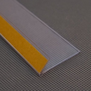 Meethope Display Retail Store Supermarket L Shape Angled clear <strong>Plastic</strong> Channel Extrus Data Self Adhesive <strong>Plastic</strong> <strong>Strip</strong> - Product Image 4