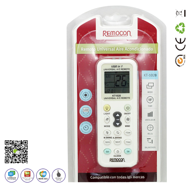 K-1028E Universal A/C Remote Control for Air Conditioner 1000 in 1