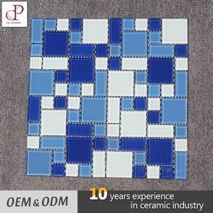 China Niedrigen Preis Mix Farbe Mosaik Schwimmbad Fliesen Blauen Und Weißen Mosaik Wandfliesen - Product Image 2