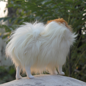 Simulación de miniatura animales sin relleno de piel blanca <span class=keywords><strong>Papillon</strong></span> <span class=keywords><strong>perro</strong></span> estatuilla - Product Image 4
