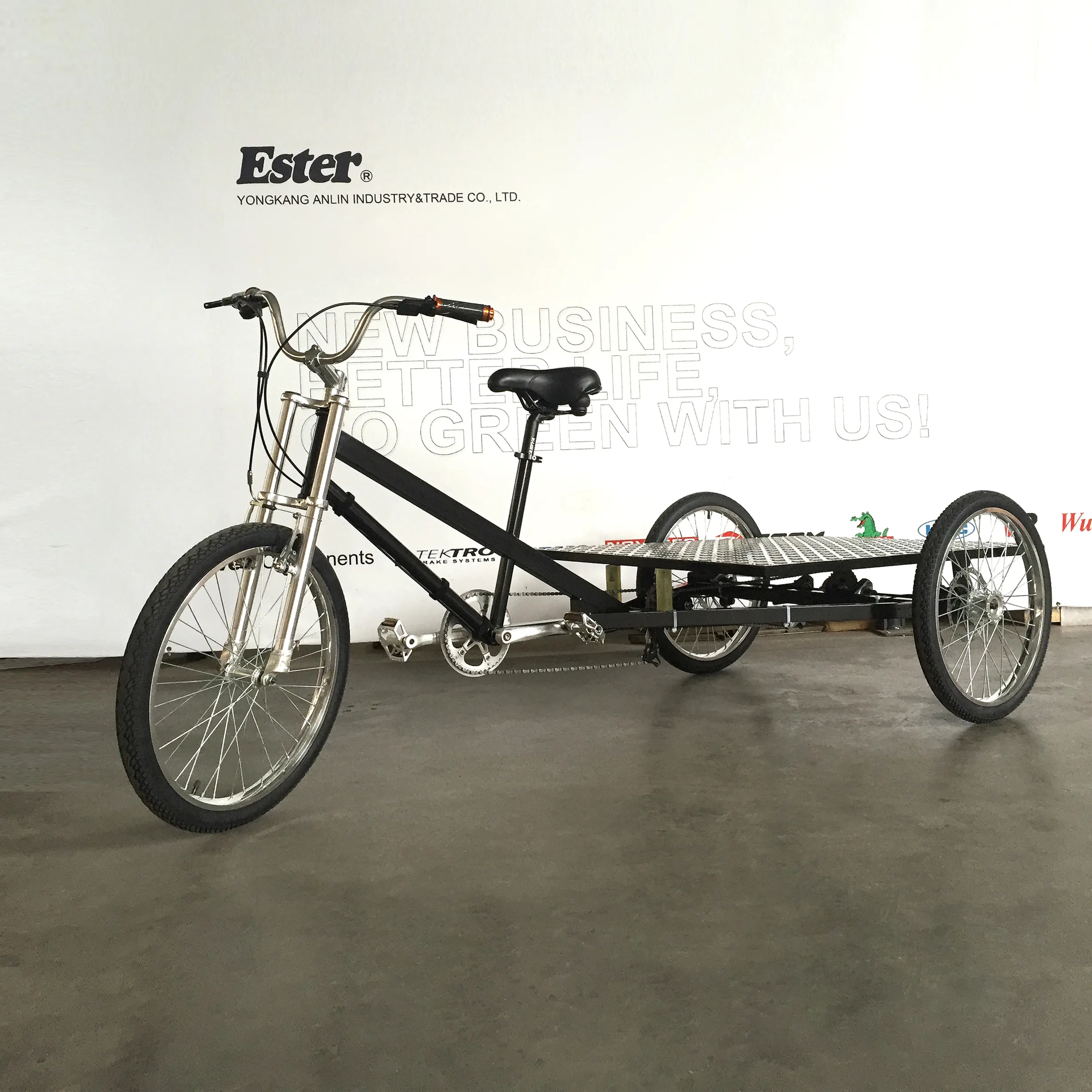 ES T04 Pedal Flatbed Trike/Man電源Pedal Cargo Tricycle