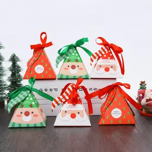 Custom Printing Decoration Pyramid Shape Paper Christmas Gift Candy Box