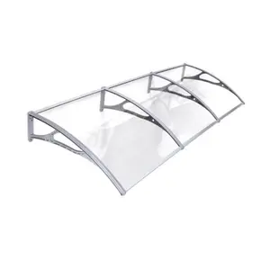 Toldo ajustado para ventana de puerta resistente a los rayos UV, toldo de PC, hoja sólida de policarbonato de 8mm