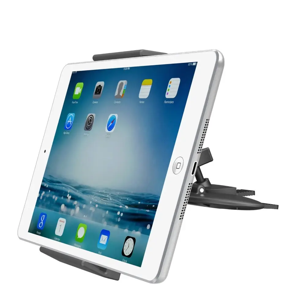 Suporte universal de tablet para carros, suporte de cd para celulares para ipad air 2, ipad mini 4, ipad e dispositivos android
