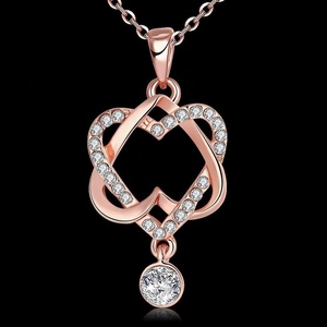 Collier pendentif cœur <span class=keywords><strong>et</strong></span> âme en pierre précieuse creuse - Product Image 2