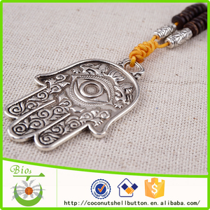 Marrón Natural heishi cuentas de concha de coco <span class=keywords><strong>hamsa</strong></span> collar de <span class=keywords><strong>la</strong></span> joyería 2015 - Product Image 3