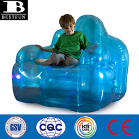 Silla inflable de vinilo de alta resistencia, tumbona azul aurora, gran tamaño, resistente al agua, fancy blow up, LED, sofá, silla, muebles