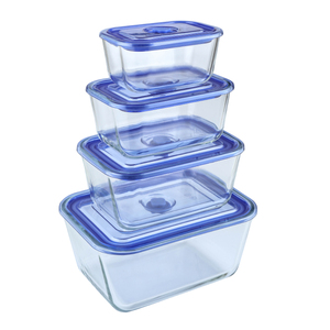 hot selling vacuum crisper food storage box set glass approved vacuum lid