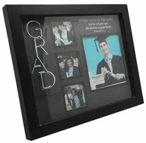 Marco de fotos personalizado para graduación, marco de foto negro de buena calidad para exhibición de regalo de Universidad