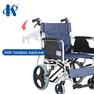 KY865LABJ High Quality 12&quot; PU Rear Wheel Compact Basic <strong>Wheelchair</strong> <strong>Bariatric</strong> Medicare Foldable Backrest Aluminum <strong>Wheelchair</strong>