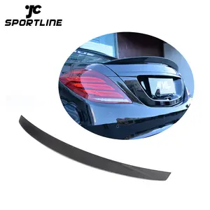 JCSPORTLINE Carbon Fiber W222 Rear Trunk SpoilerためBenz S-Class W222 Sedan 4-Door 2014 - 2017