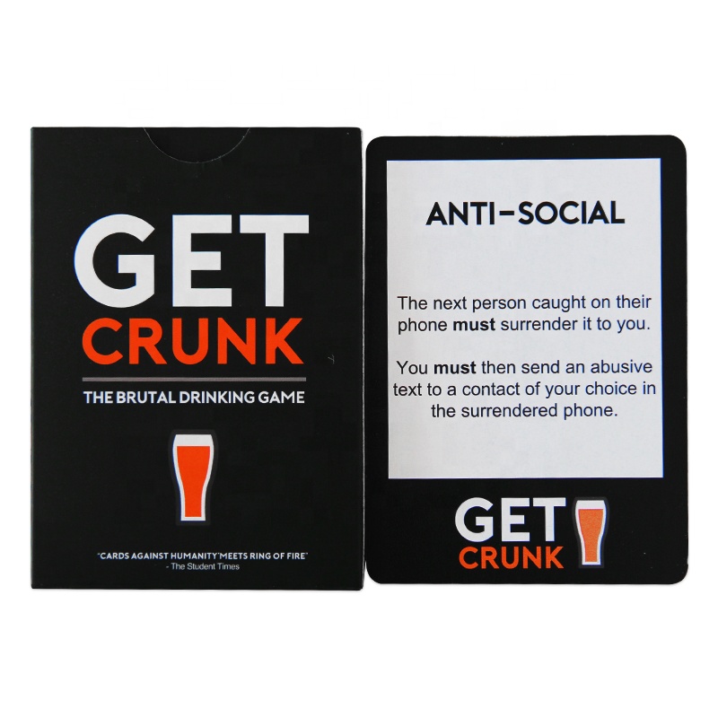 Texture Embossing Printing Adult Sex Family Party Game Cards Drink Card Board Game Deck Custom Drinking Card Games For Adult