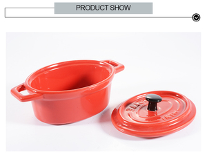Double Hollow Handles Small Size Bright Colors Oval <strong>Ceramic</strong> <strong>Casserole</strong> <strong>Dishes</strong> <strong>with</strong> <strong>Lid</strong> - Product Image 2