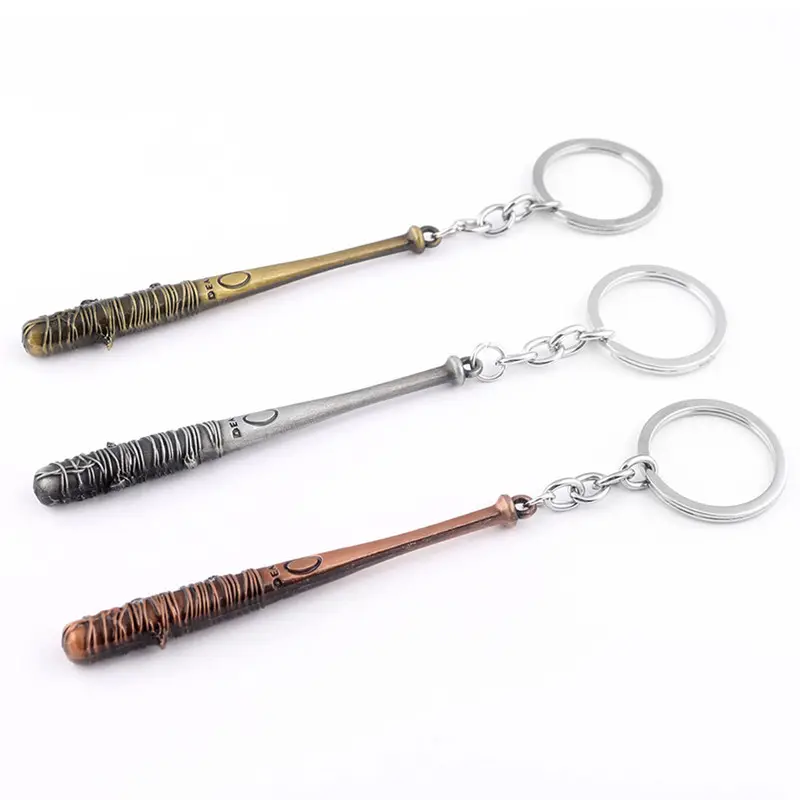 Hot Sale Wholesale TV Show The Walking Dead Baseball Bat Shape Metal Keychain