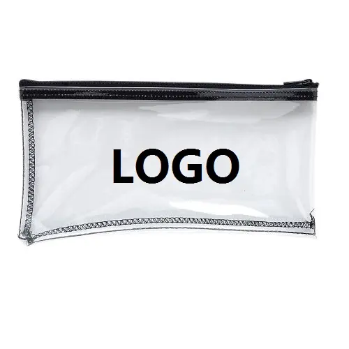 लोकप्रिय कस्टम लोगो बनाने की क्रिया जिपर Commetic बैग सस्ते प्लास्टिक पेंसिल बैग मेकअप पाउच पारदर्शी पीवीसी पेंसिल मामलों