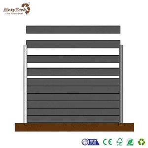 Clôture de jardin WPC de haute qualité Foshan avec cadre en aluminium, double portail coulissant, panneaux en <span class=keywords><strong>bois</strong></span>-plastique résistants aux UV et treillis - Product Image 5