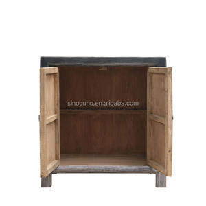 Cabinet de curiosités fait main Shabby Chic en bois massif en détresse rustique de reproduction orientale - Product Image 3