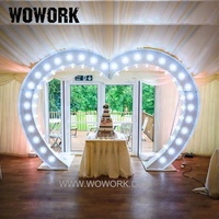 Arche de mariage en forme de cœur illuminée par LED WOWORK 2026 pour les événements décoratifs, location de scène