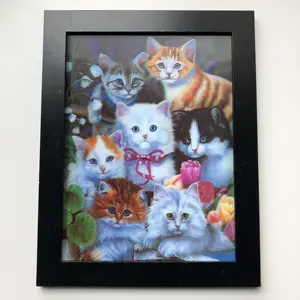 Venta al por mayor/personalizado 3D 30*40cm foto lenticular de hermoso gato