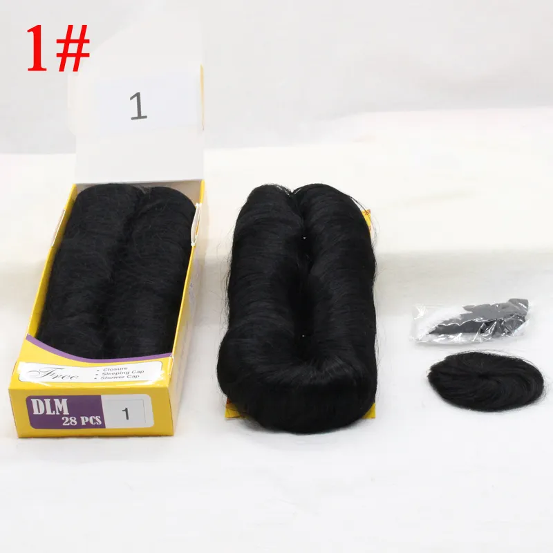 DLME 27 Pieces Bump Hair Weaving Extension With Free Closure and Cap Short Weave Brazilian Virgin Human Hair Natural Hair