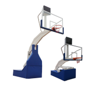 Support de basket-ball de taille standard électro-hydraulique conforme à la norme FIBA, design le plus sûr, avec hauteur réglable (inspecté EN1270)