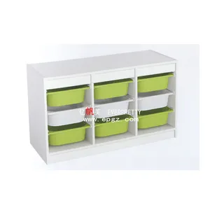 Hot Sale Kids Cabinet Spielzeug regal mit Kunststoff korb Toy Organizer und Vorrats behältern für den Kindergarten