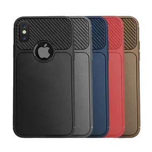 Coque de téléphone apple résistant aux chocs, étui de luxe en Fiber de carbone, couverture complète degrés pour iPhone XS Max