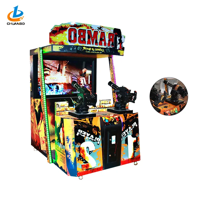 RAMBO HIGH QUALITY DOUBLE ADULT ARCADE SHOOTING VIDEO GAME MACHINES FOR AMUSEMENT PARK