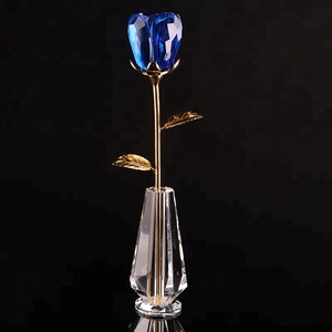 2023 Hot Venda De Alta Qualidade K9 Cristal De Vidro Rosa Flores Elegant Mutl-color Cristal Para Presentes De Casamento