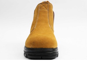 Zapatos de seguridad de gamuza marrón para minería industrial barata para hombre <span class=keywords><strong>Chelsea</strong></span> con punta de acero y Punta compuesta - Product Image 3