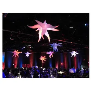 Dev şişme medusa ışık/ışıklı şişme asılı yıldız/şişme LED medusa parti kulübü dekorasyon için