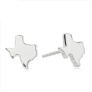 925 Sterling Silver Texas Shaped State Post Stud Earrings Jewelry